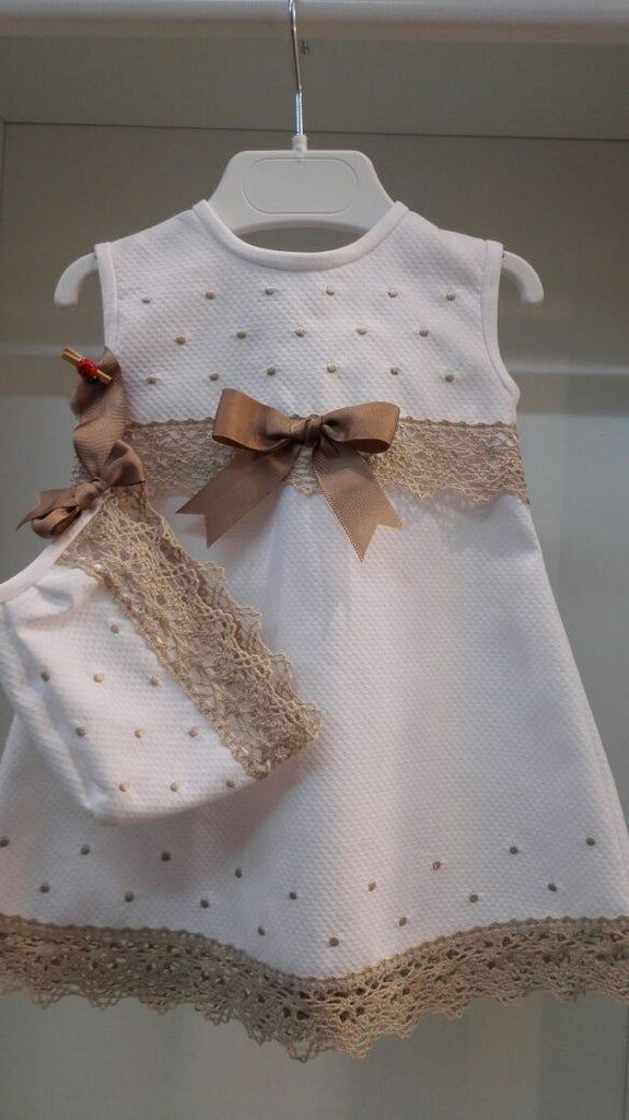 Vestido y Capota Piqué y lazo Creciones Alves 1339